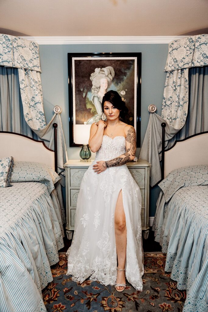 Indoor bridal portraits at Mid Century Manor in Las Vegas