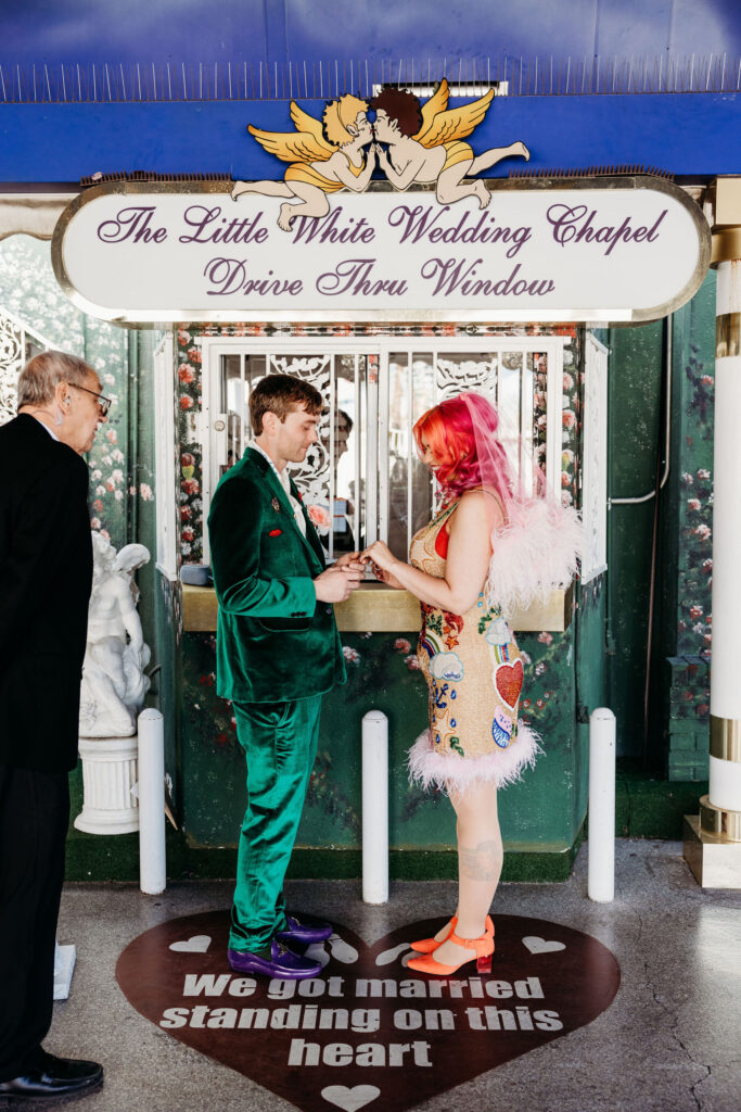 cute couple at their las vegas ceremony