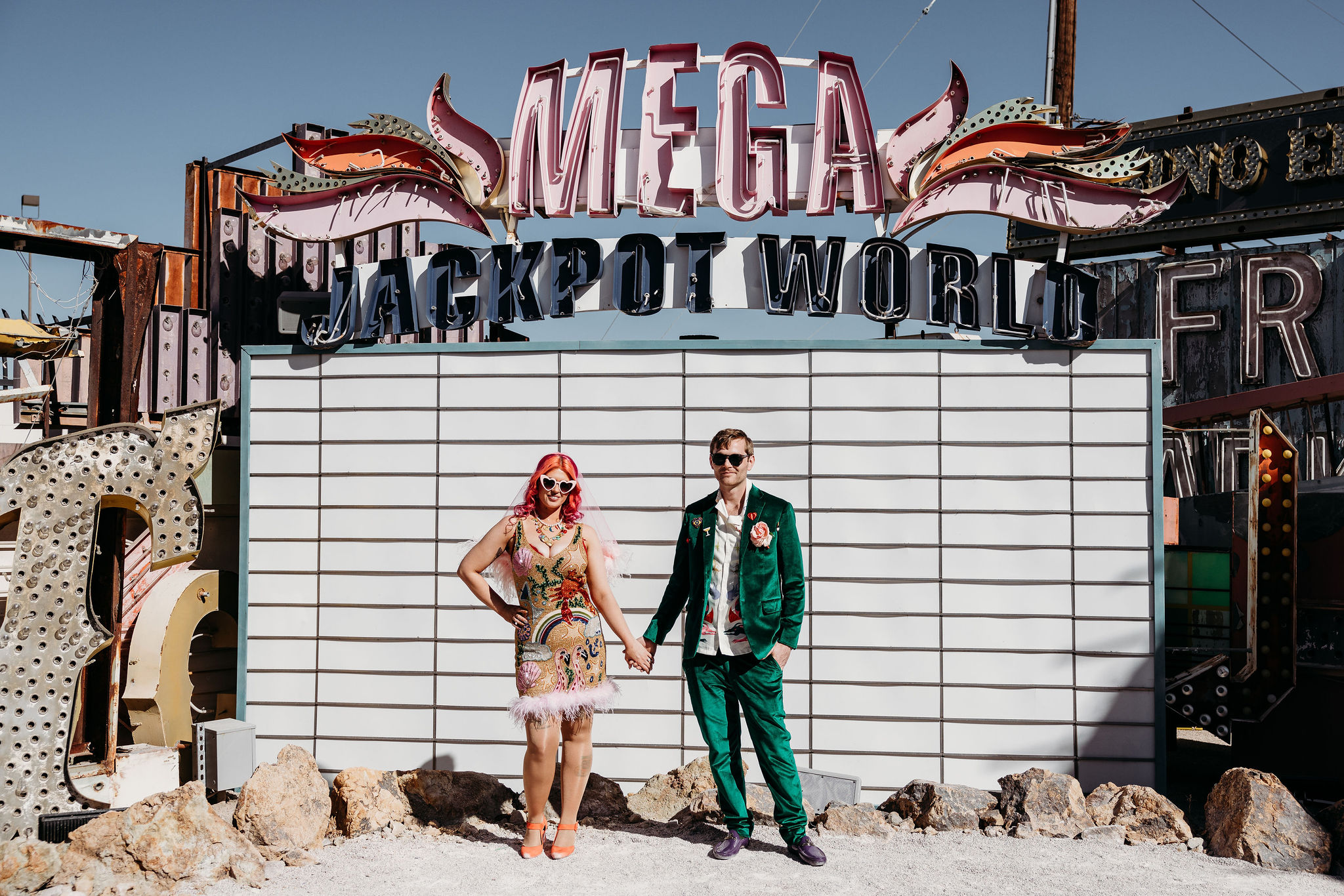 Vibrant Elopement Day in Las Vegas – Jemima + Josh