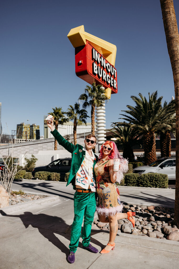 happy couple at their dream las vegas elopement 