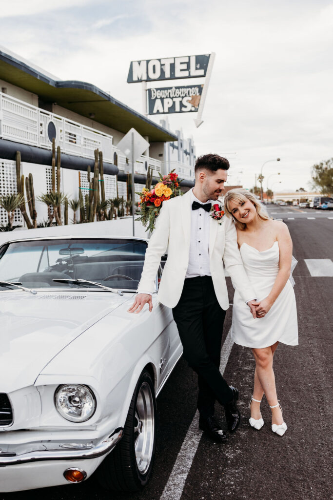 newlyweds walking around DTLV