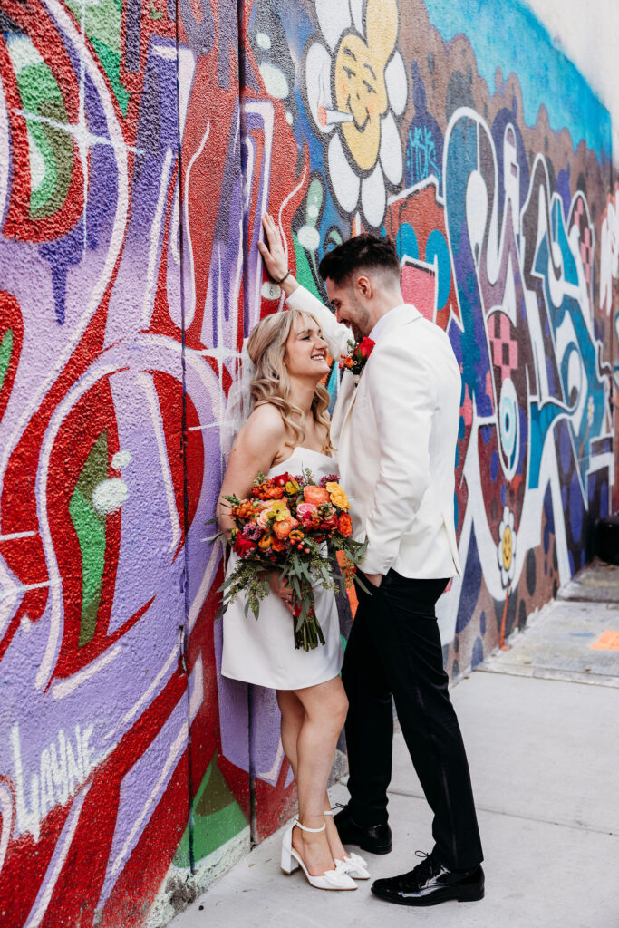 cute couple smiling at each other
