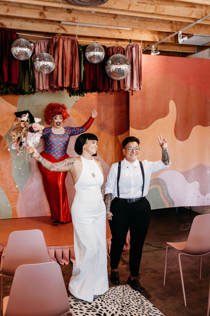 bride and groom at their dream elopement in sin city
