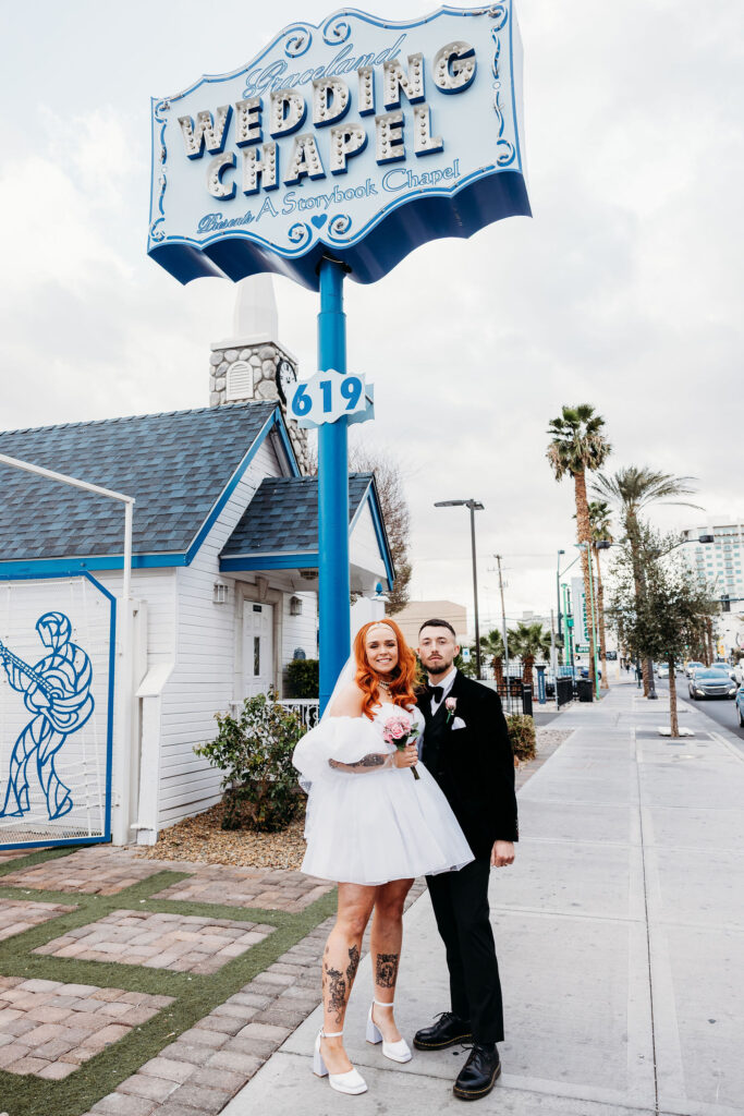 cute couple looking at the camera during their bridal photos