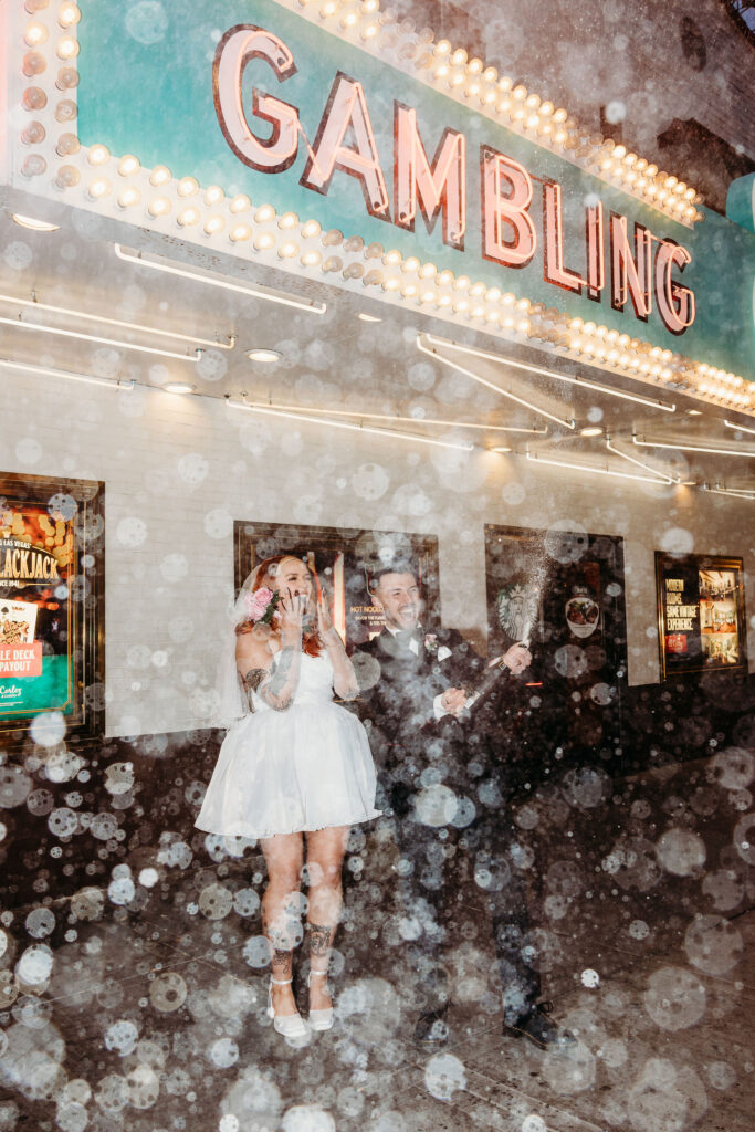 happy couple in DTLV after their ceremony