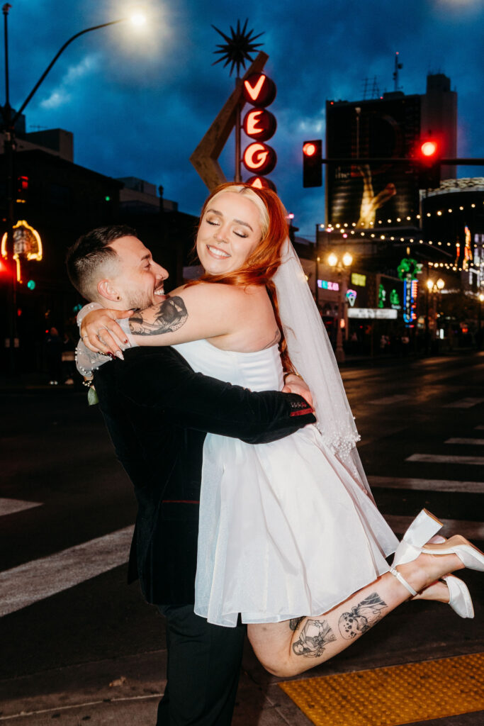 couple playing during their bridal session