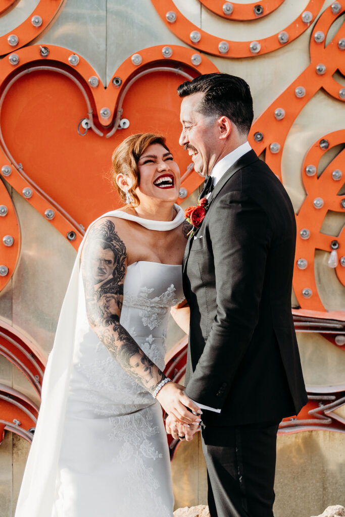 couple heading to their reception after their ceremony