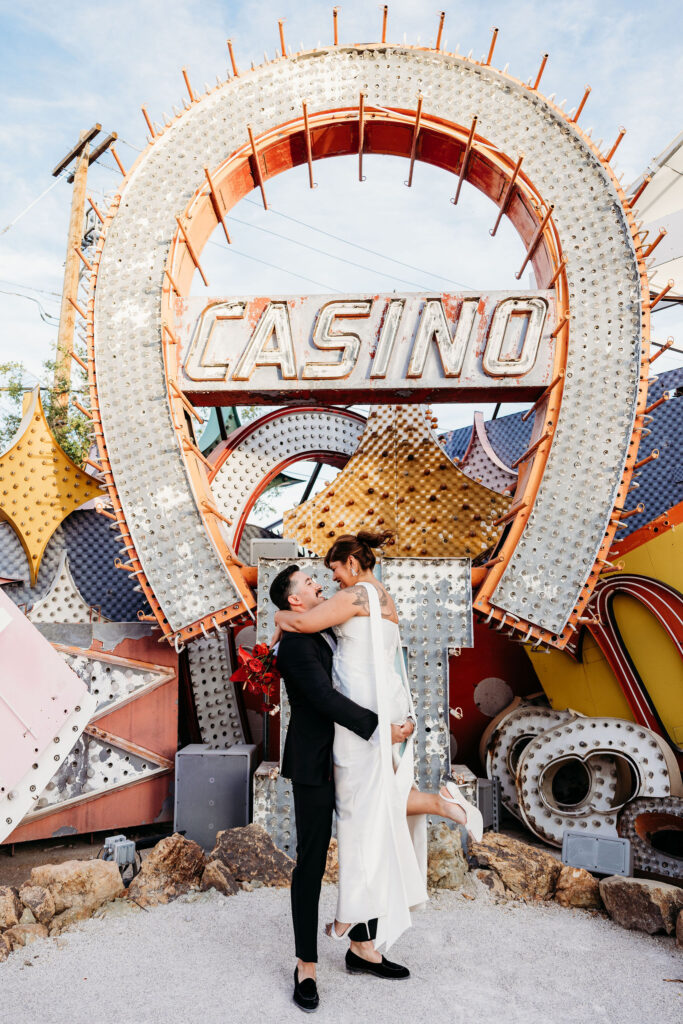 cute picture of the newlyweds before their reception party