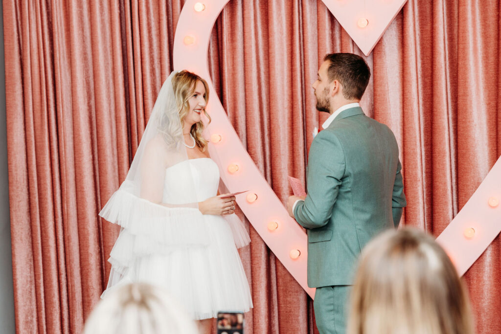 A Vintage Sure Thing Chapel Elopement That’s All Glitter, Glam, and True Love Vibes