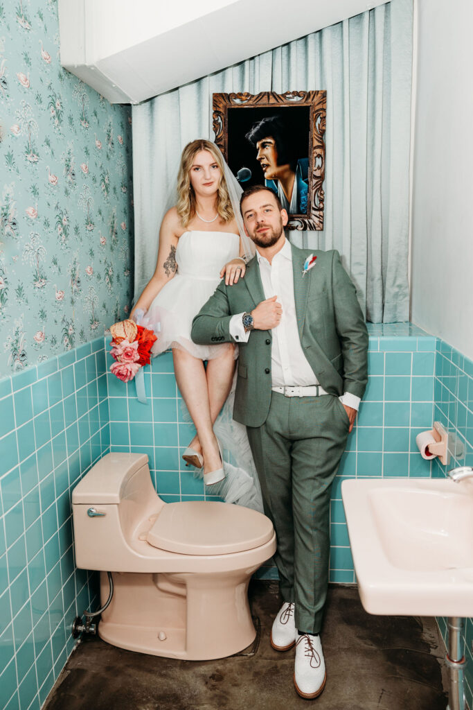 A Vintage Sure Thing Chapel Elopement That’s All Glitter, Glam, and True Love Vibes