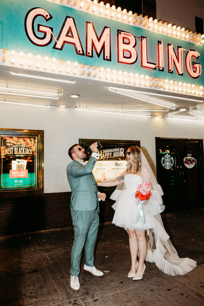 A Vintage Sure Thing Chapel Elopement That’s All Glitter, Glam, and True Love Vibes