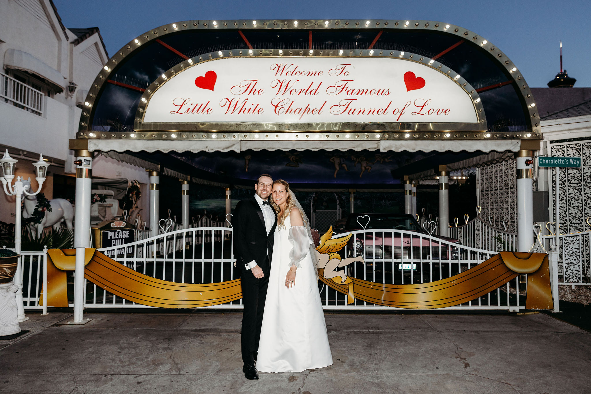 Tine & Sanne’s Downtown Fremont Vow Renewal With All the Vegas Neon Vibes