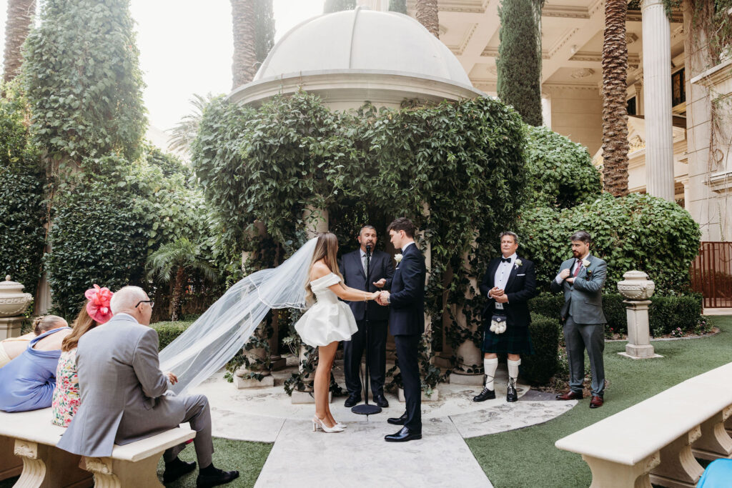 Elegant Caesar’s Palace Wedding Followed by Retro Downtown Las Vegas Portraits