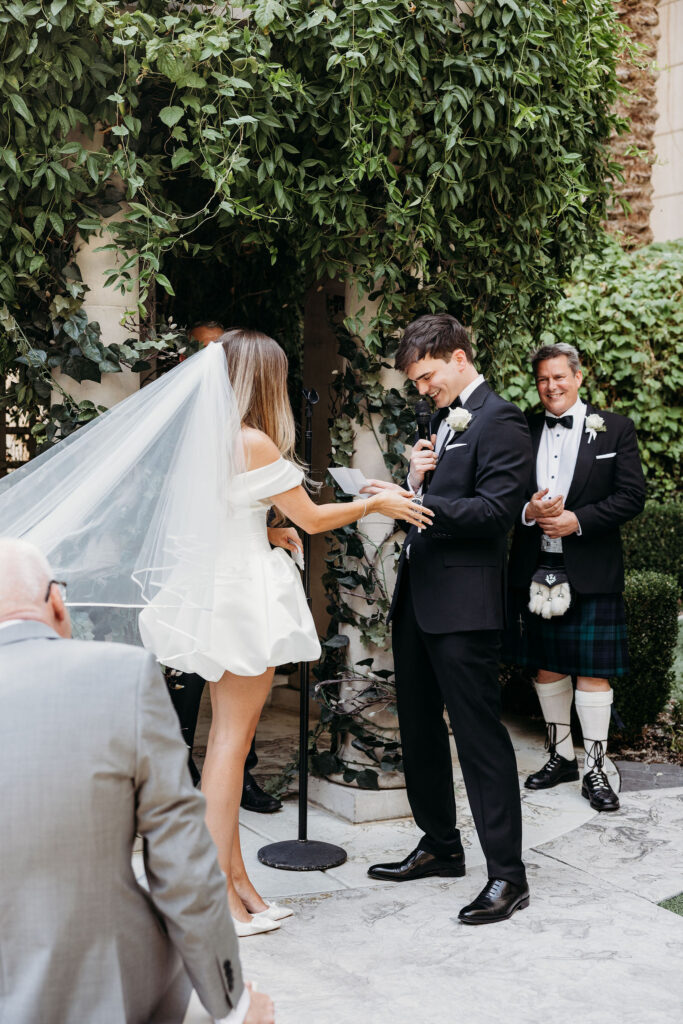 Groom emotional reading his vows
