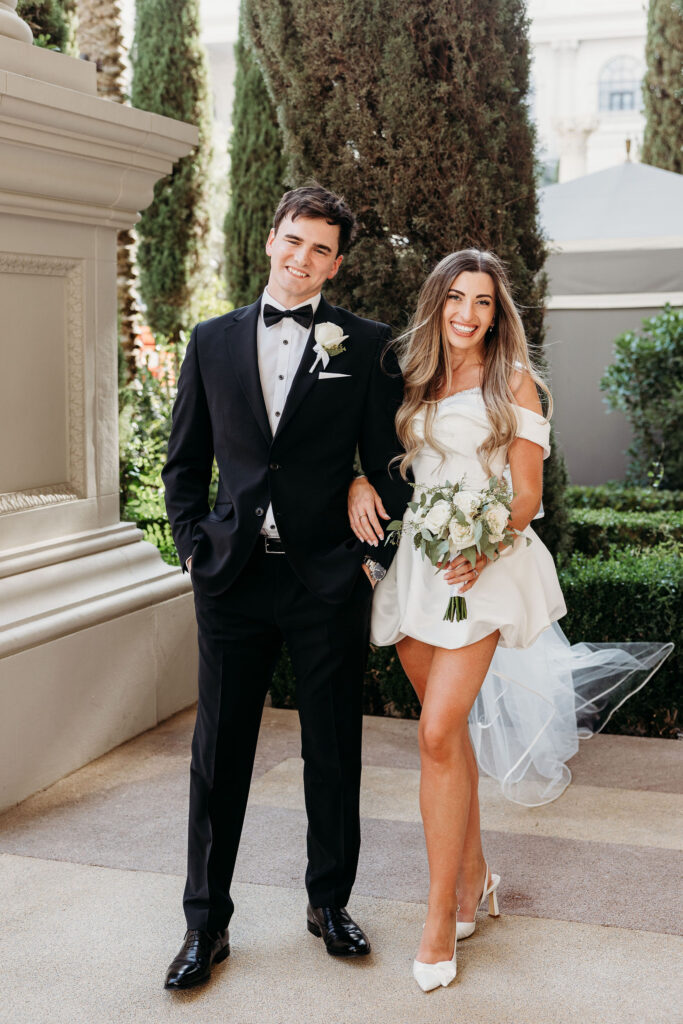 Elegant Caesar’s Palace Wedding Followed by Retro Downtown Las Vegas Portraits