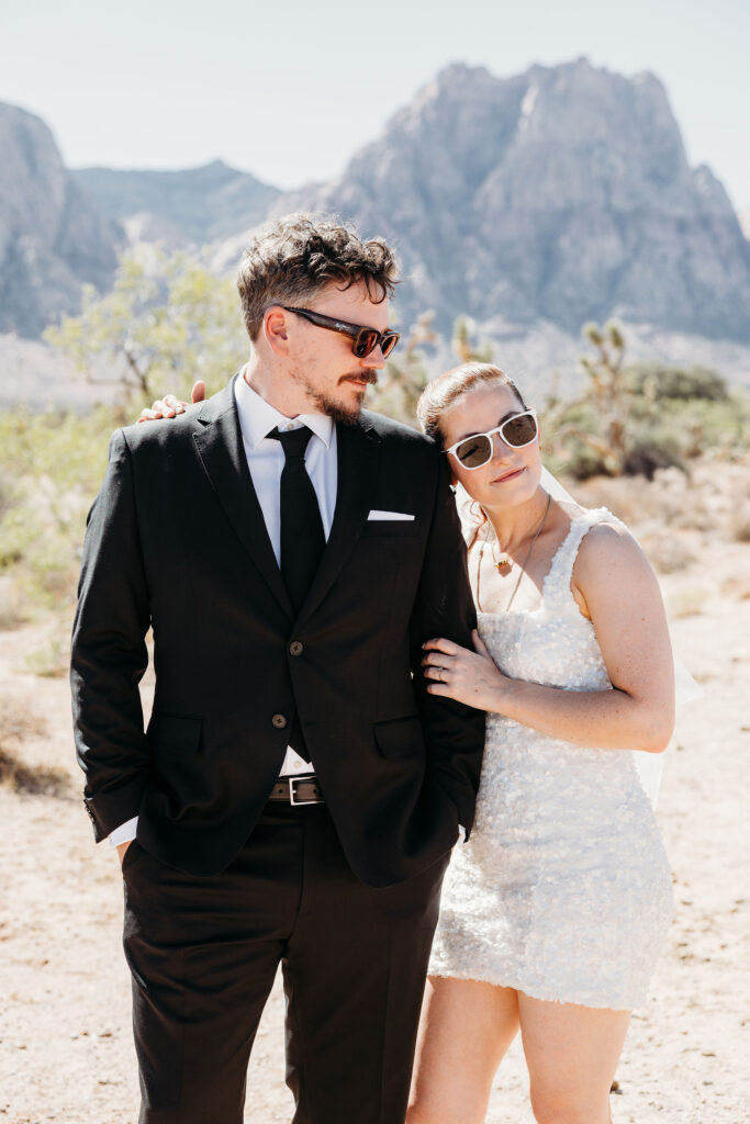 Playful Las Vegas Elopement with Desert Views, a Drive-Thru Ceremony & Fremont Lights
