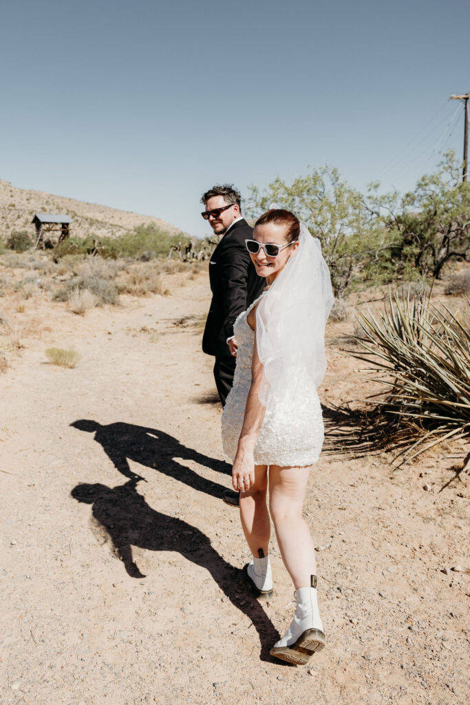 Cute couple heading to their ceremony
