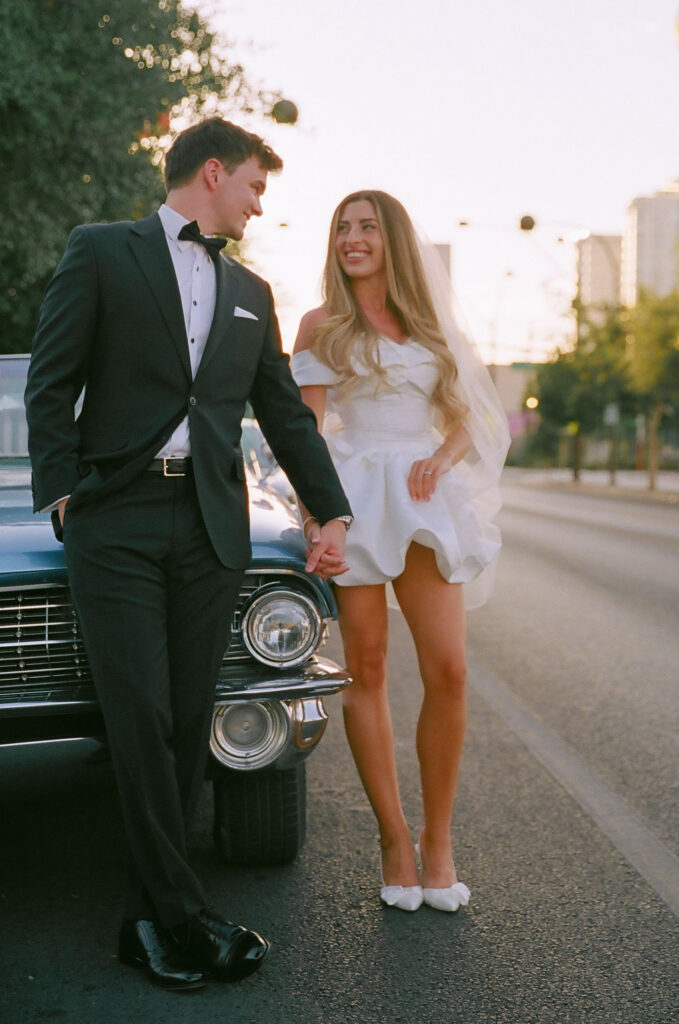 Happy couple at their fun bridal portrait
