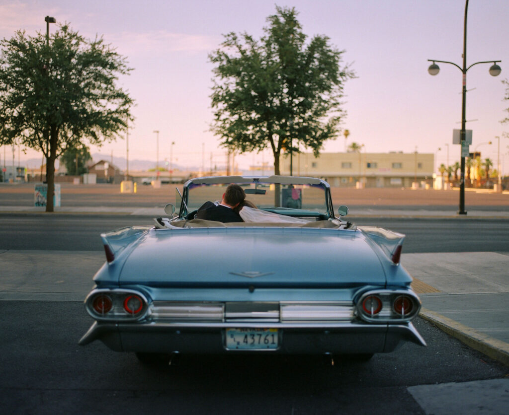 Elegant Caesar’s Palace Wedding Followed by Retro Downtown Las Vegas Portraits