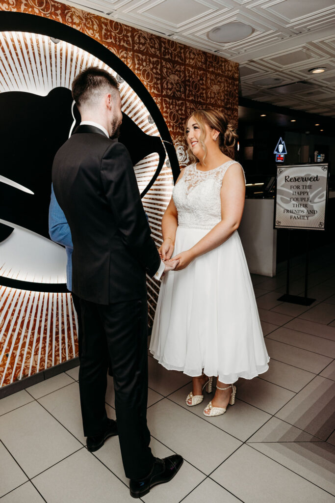 cute picture of the bride and groom at their dream ceremony