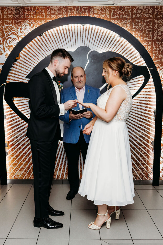 bride and groom at their unique ceremony