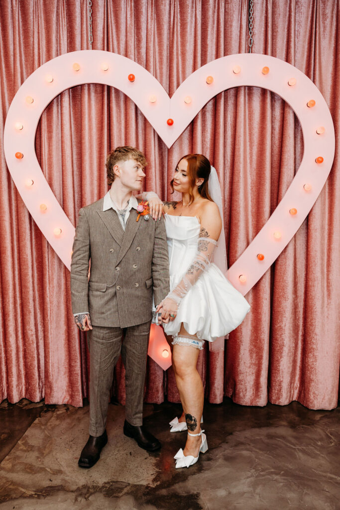 Cute portrait of the newly married couple