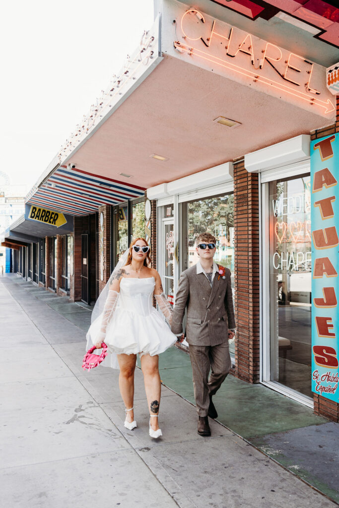 picture of the newlyweds holding hands in DTLV