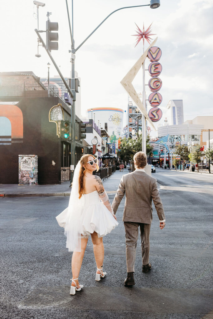 happy couple celebrating their elopement in DTLV