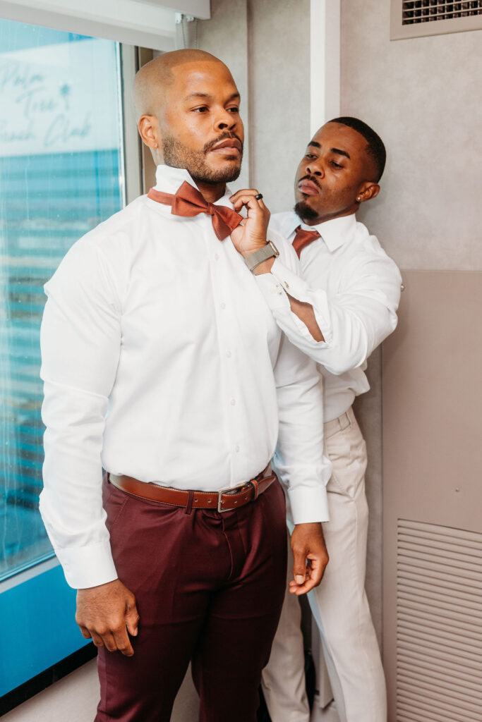 groom getting ready for his wedding ceremony