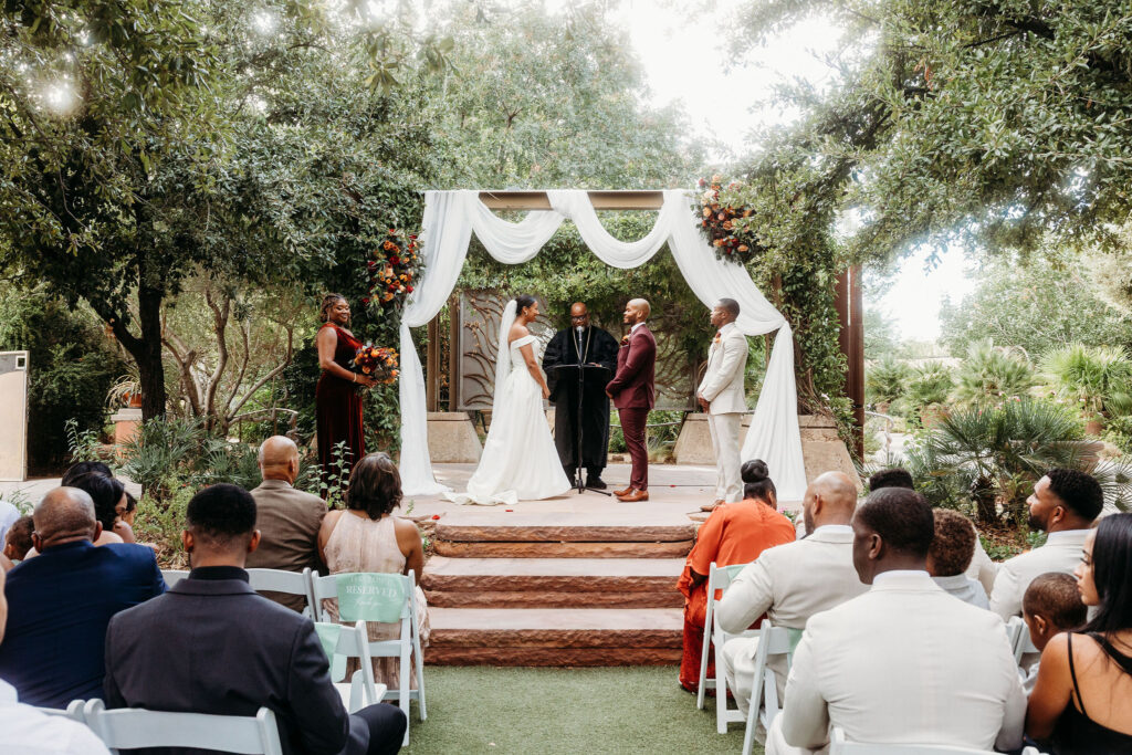 bride and groom at their dream wedding ceremony in las vegas