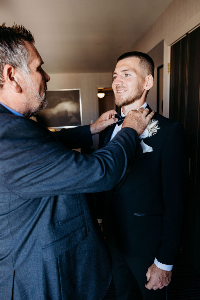 groom before heading to his wedding ceremony