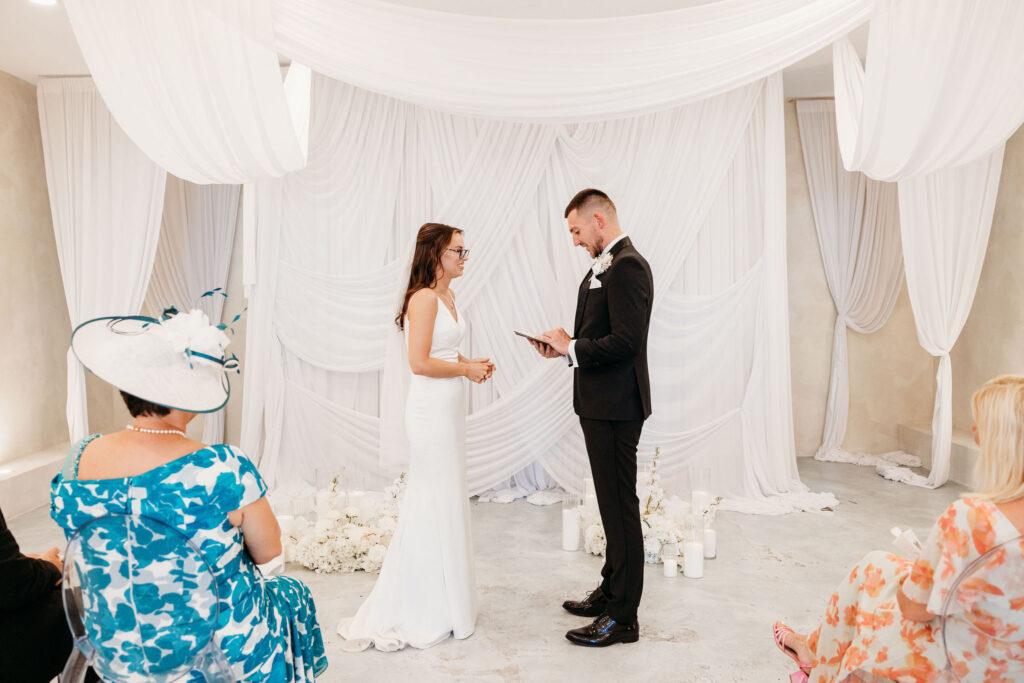 cute picture of the bride and groom at their dream ceremony