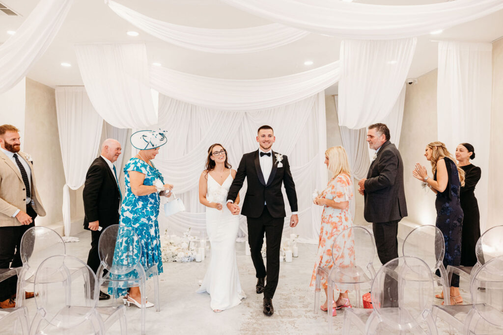 cute picture of the newlyweds after their ceremony