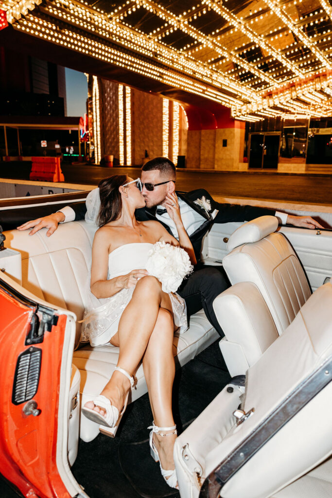 portrait of the newlyweds kissing during their bridal session