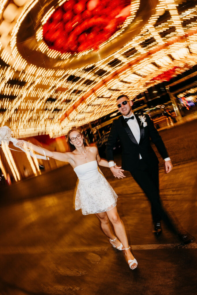 couple at their dream las vegas elopement