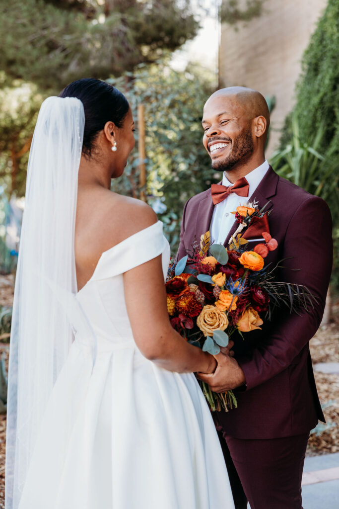 Rachel & Shadaveon’s Warm, Colorful Fall Wedding at Springs Preserve