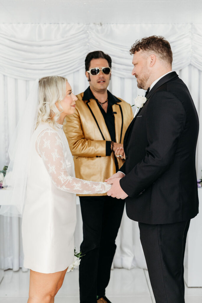 bride and groom at their dream elopement ceremony