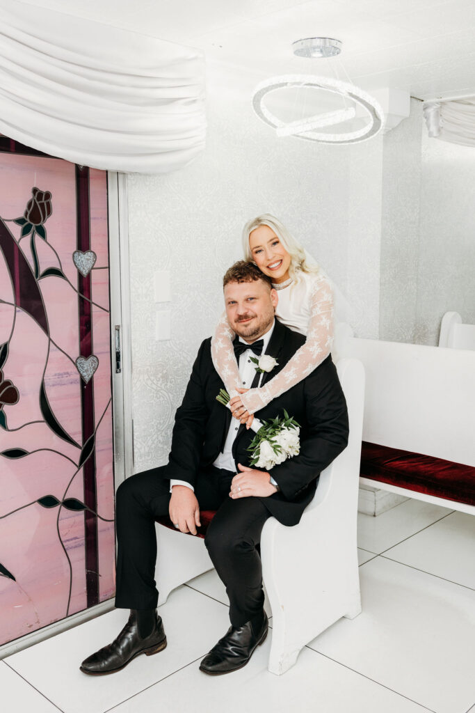 cute picture of the newlyweds hugging