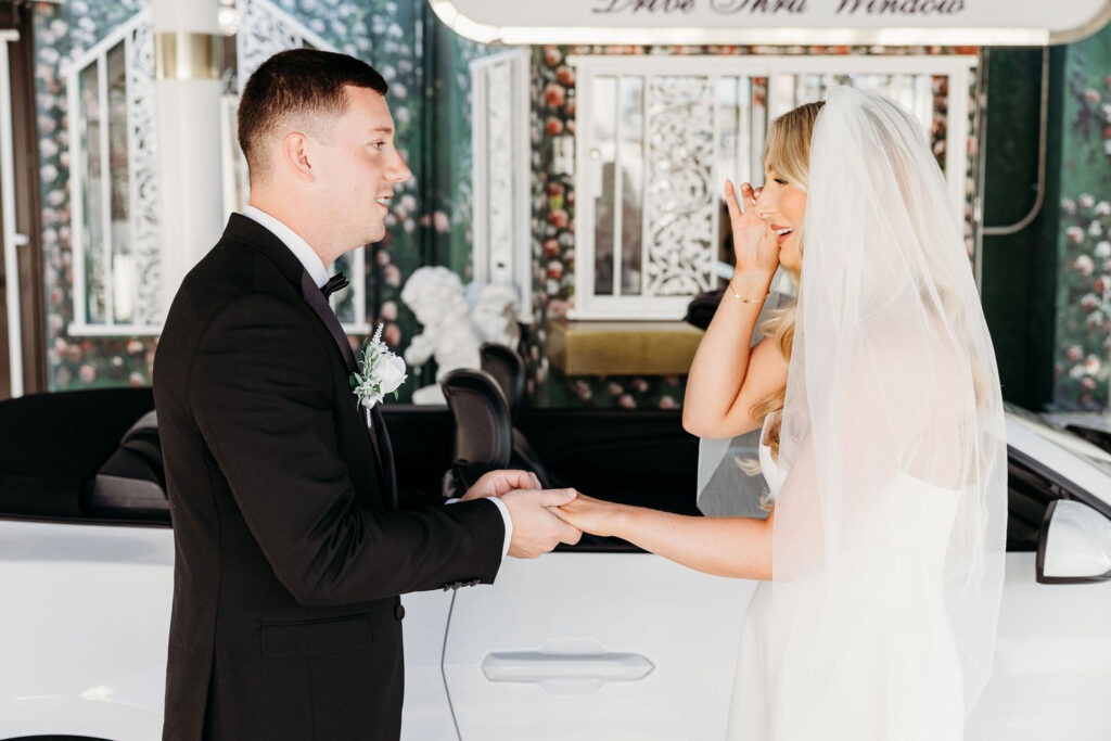 bride emotional during her ceremony