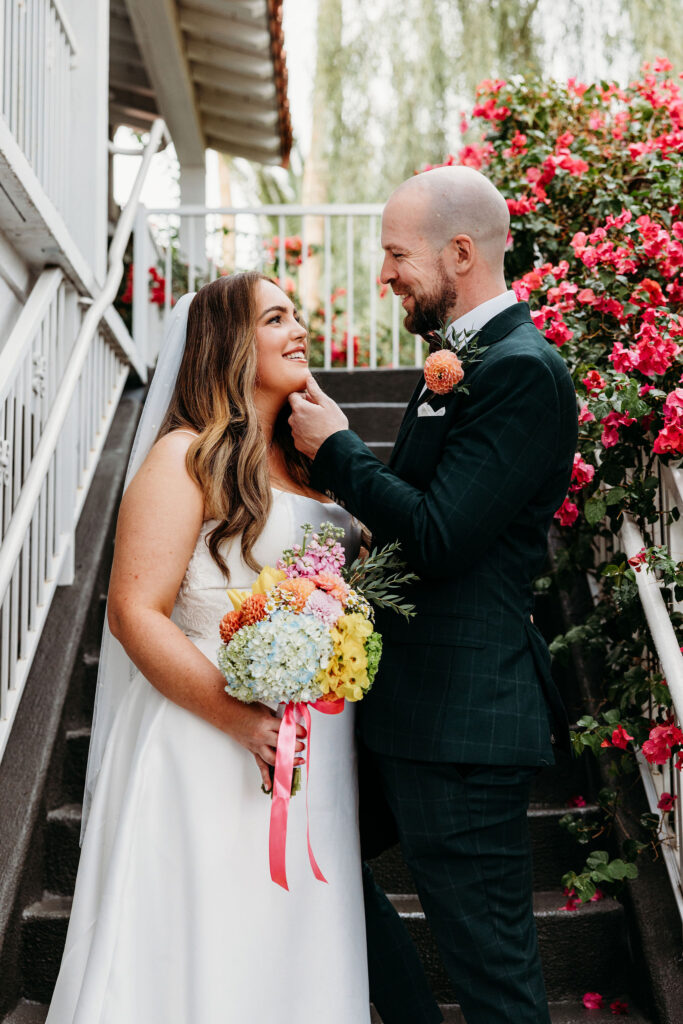 Bride and groom at their dream, Vegas elopement