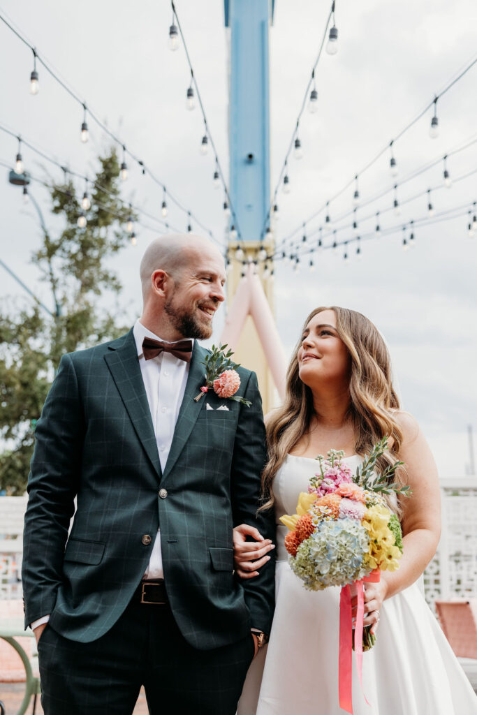 Bride and groom at their bridal portraits