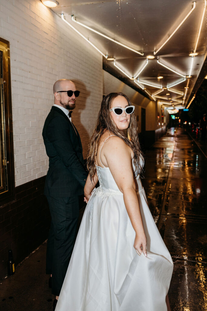 Rainy bridal portraits in downtown Las Vegas