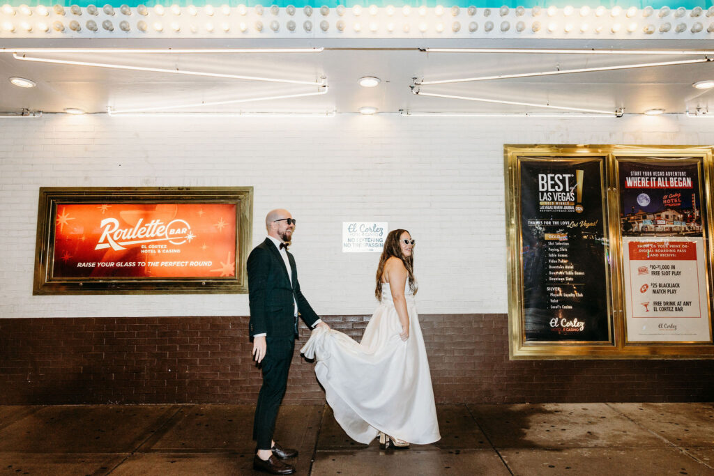 This Rainy Las Vegas Elopement at Little White Chapel Was So Cool