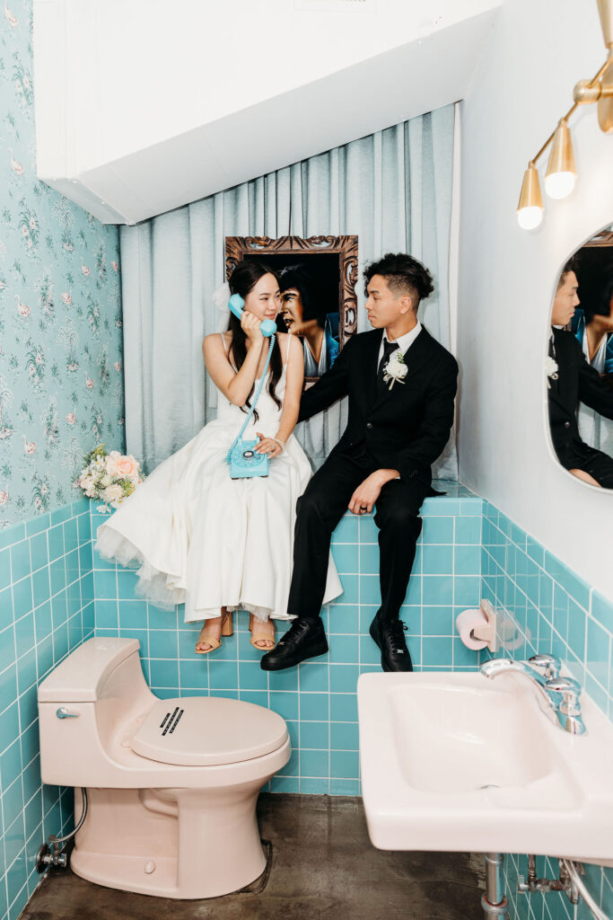 cute picture of the bride and groom at their dream vow renewal