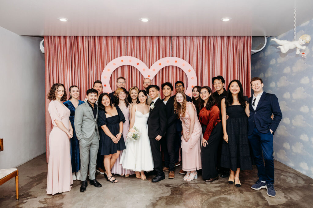 cute picture of the couple with their families