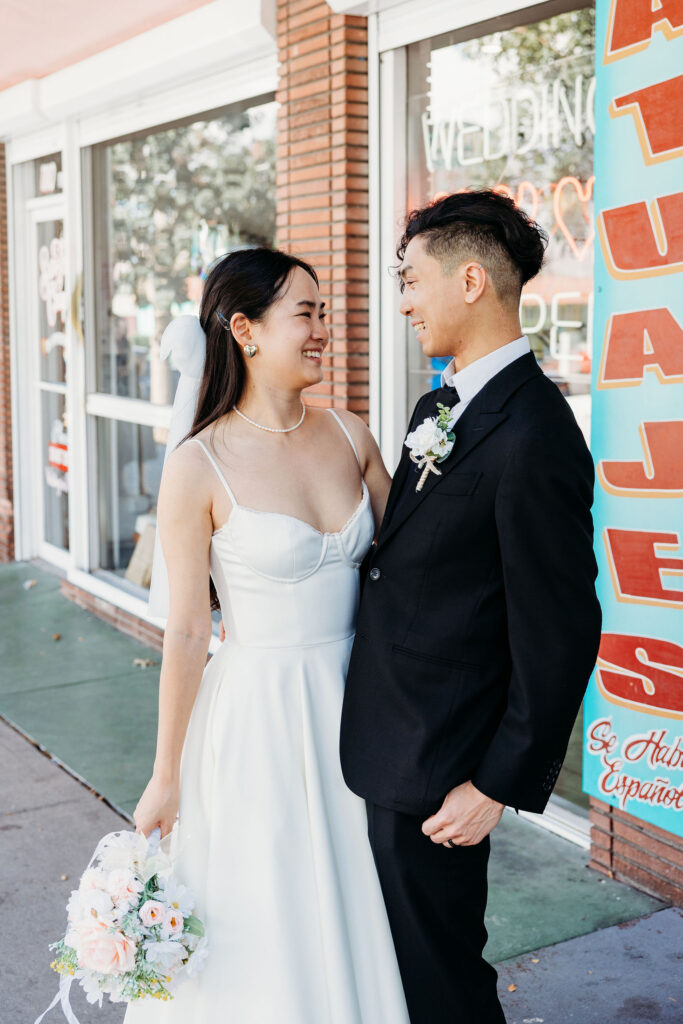 cute picture of the couple laughing with each other