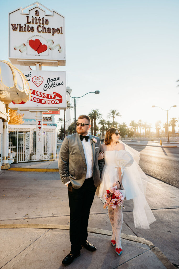 Iconic Las Vegas Elopement at Little White Wedding Chapel | Sophie & James