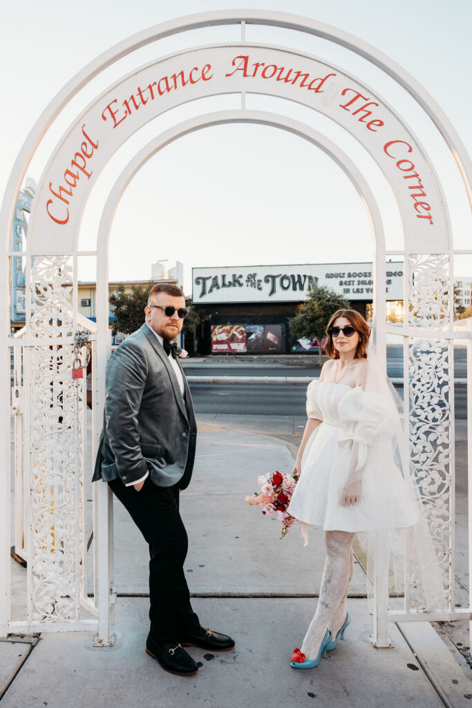 couple at their dream portraits in vegas