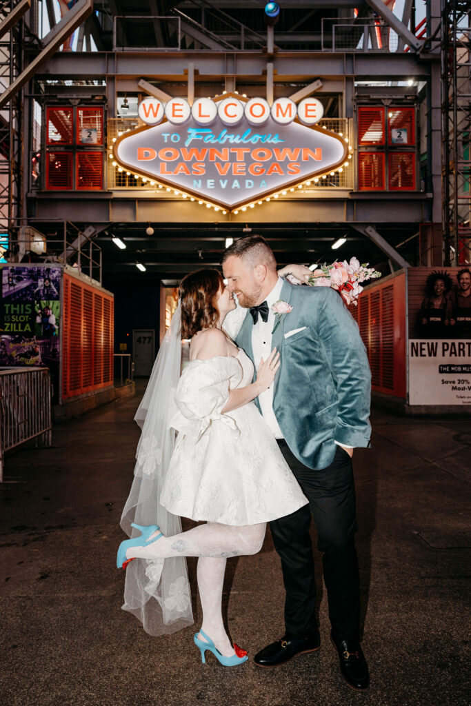 cute picture of the newlyweds kissing in DTLV