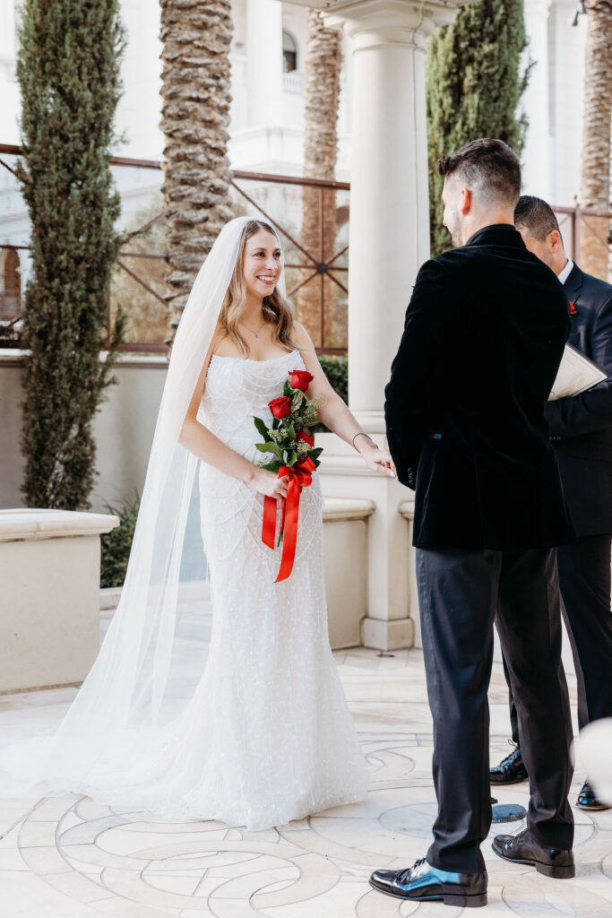 Intimate wedding ceremony in Vegas
